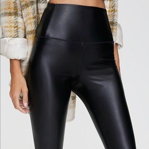Black Vegan Leather High Waisted Leggings XS